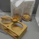 Yangbaga Ground Coffee Storage Container with Shelf, 245OZ Glass Coffee and Sugar Container Set, Coffee Canisters with Airtight Lids and Scoop, Food Storage Jars for Kitchen,Nuts,Tea,Sugar