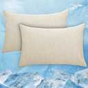 CHOSHOME Cooling Pillow Cases Zipper Pillow Covers Q-Max > 0.45 Zippered Pillowcases for Hot Sleepers, Soft, Breathable, Skin-Friendly, 2 Pack (Standard, 20"x26", Beige)