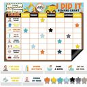 Magnetic Reward Chart for Kids at Home Construction Theme I Did It Motivate Behavior Reward Chart System Magnetic Behavior Tracker Incentive Chore Pad to Develop Responsibility and Good Habits
