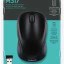 Logitech M317 Wireless Mouse, 2.4 GHz with USB Receiver, 1000 DPI Optical Tracking, 12 Month Battery, Compatible with PC, Mac, Laptop, Chromebook - Black