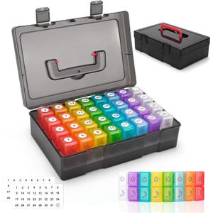 Monthly Pill Organizer 2 Times a Day,30 Day Pill Organizer 2 Times a Day,Pill Boxes and Organizer 2 Times a Day with Travel Case,Month Pill Box Organizer with 32 Daily Compartments,Moth Pill Box Am Pm