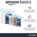 Amazon Basics Vacuum Storage Bags with Hand Pump for Travel, Space Saving Compression Bags for Clothes, Clothing, Blankets and Duvets, Clear, 20 Pack (5 Small, 5 Medium, 5 Large & 5 Jumbo)