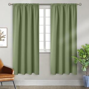 BGment Olive Green Blackout Curtains 72 Inches Length for Bedroom - Rod Pocket Thermal Insulated Room Darkening Drapes for Living Room Dining Privacy Spring Decor, 42 x 72 Inch, 2 Panels BGment Olive Green Blackout Curtains 72 Inches Length for Bedroom - Rod Pocket Thermal Insulated Room Darkening Drapes for Living Room Dining Privacy Spring Decor, 42 x 72 Inch, 2 Panels