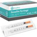 Insulin Syringe with Needle, 30G 0.3cc 5/16-Inch (8mm), Box of 100