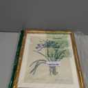 InSimSea Gold Bamboo Framed Canvas Wall Art, Retro Lily Botanical Prints, Antique Moody Picture Frame with Mat, Victorian Home Wall Decor for Kitchen Dining Living Room Bedroom, 11x14inch