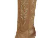 ISNOM Cowboy Boots Cowgir Boots for Women, Pointed Toe Chunky Heel Western Boots 6