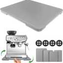 Appliance Slider 360 Rolling Tray for Coffee Maker- Bamboo Coffee Pot Slider Tray for Countertop Rotation Sliding Tray with Wheels, Appliances Mat Easily from Under the Cabinet, Gray (15.7"13")