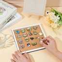 BENECREAT Pin Board Square Cork Board with White Frame, 0.8inch Thick Wall Mounted Cork Board for Brooch Pin Storage, Office Home Festival Wedding Decor, 7.8x7.8inch