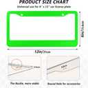 Kigai Plain Neon Green Solid Color License Plate Frames 2PCS Car License Plate Holder with Screw Caps Set Automotive Parts Decoration for US Vehicles