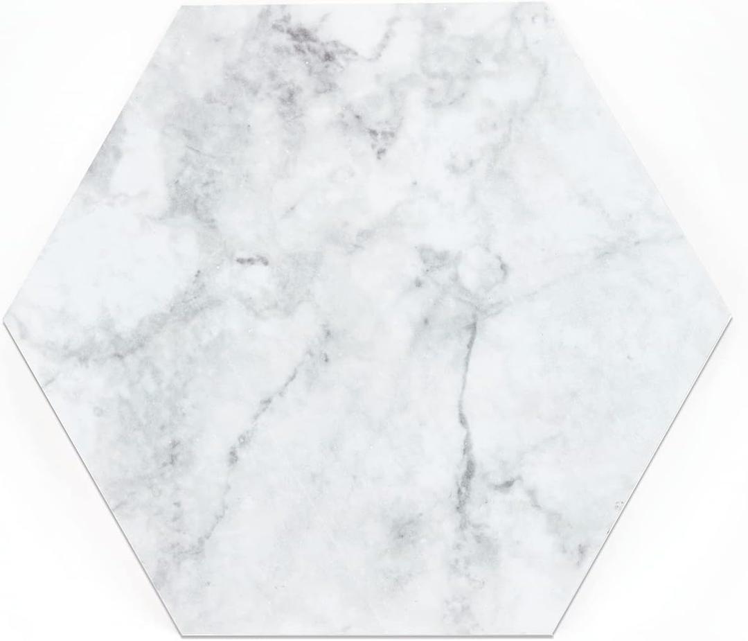 FloorPops 9" x 10.4" Milena Peel & Stick Hexagon Vinyl Floor Tiles (10 Tiles), (4.5 sqft/Carton), Gray