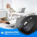 Wireless Bluetooth Mouse, 3-Device Multi-Mode (USB + 2 Bluetooth), 4-Way Metal Scroll Wheel, Adjustable DPI, Silent Click, Long Battery Life, Ergonomic Mouse for Laptop, PC, Mac, iPad (Black, 9)