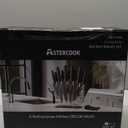 Astercook Knife Set with Block and Sharpener, 22 Piece Kitchen Knife Set Dishwasher Safe, Space-Saving Clear Knife Block with Knives for Everyday Home Cooking Black