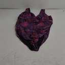 Aqua Eve Women Plus Size One Piece Swimsuits Tummy Control Bathing Suits V Neck Ruched Swimwear Purple Leaves 20W