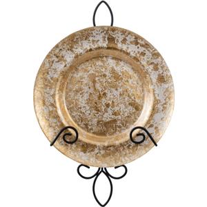 MyGift 913 Inch Wall Plate Hanger, Decorative Metal Scrollwork Plate Holder for Display, Wall Mounted Vertical Black Wire Plate Rack