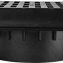 NDS 640 6-Inch Square Grate with Low-Profile Adapter Drain, Connects to 3-Inch and 4-Inch Drain Pipes and Fittings, for Small Lawns, Landscaping and Patios, Plastic, Black