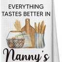 Nanny Gifts Decorative Kitchen Towels and Dishcloths, Everything Tastes Better in Nanny's Kitchen Decorative Drying Cloth Hand Towels for Nanny Bathroom Decor, 1624Inches