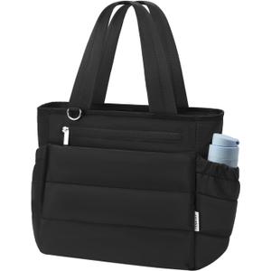 Lunch Box Tote Bag - Versatile Soft Insulated Lunchbox for Women - Lightweight Stylish Simple Lunch Pail Reusable Xlarge Cooler Bag for Adults Work Office Camping Picnic Travel Outdoor Trips Black 15L