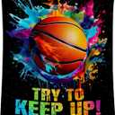 COOPASIA Basketball Blanket for Girls, Basketball Gifts for Boys Adults Sport Lovers, Kids Throw Blankets for Team Player Couch Sofa Home Decor (Colorful, 40x50 Inch)