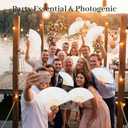JOHOUSE 12 Pcs White Hand Fan Foldable, 8.3 Inch Folding Fans Handheld for Women Wedding Guest Gifts, Party Favors, Bridal & Baby Shower Favors, DIY Crafts & Summer Cooling