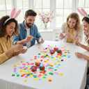 Easter Confetti for Cascarones Egg Multicolor Round Confetti and 480 1.5 x 1.5 Inches Tissue for Easter Party Supplies Decorations Toy Egg Basket, Not Included Eggs (Vivid Color)