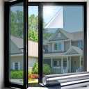 LUTE One Way Window Privacy Film, Window Tint for Home, Sun Blocking UV Heat Blocker, See Out Not in Reflective Mirror Film, Removable Static Cling Glass Door Coverings, Silver, 35.4" x 78.7"