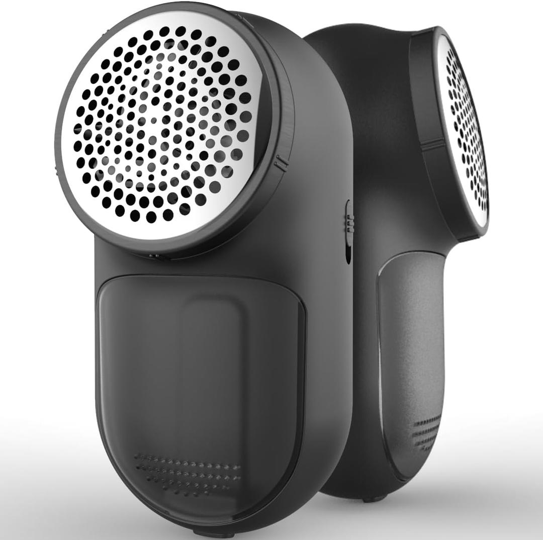 Rechargeable Fabric Shaver, Lemontec Battery-Operated Lint Remover & Sweater Defuzzer for Clothes and Furniture  Eliminates Pills, Fuzz, and Lints (Black)