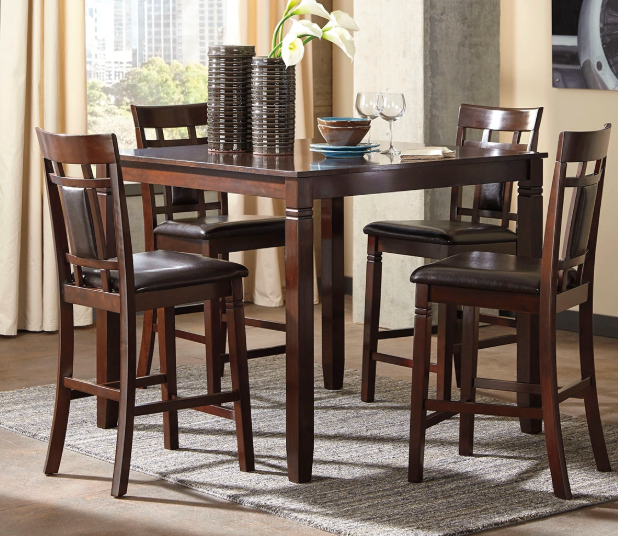 Bennox Counter Height Dining Table and 4 Bar Stools