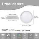 VIPMOON 13"/36W Flush Mount LED Ceiling Light, Super Bright 3000K-6000K 5CCT Energy Saving LED Light Fixture for Kitchen Hallway Balcony Study Room Porch Stairwell Laundry Room Office Garage