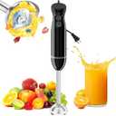 Bonsenkitchen Hand Blender, Immersion Blender with 2 Mixing Speed, Electric Handheld Blender Portable Stick Mixer with Stainless Steel Blades for Soup, Smoothie, Puree, Baby Food