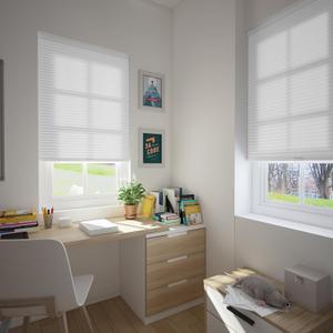 Changshade Cordless Light Filtering Shades Cellular Blinds for Indoor Windows Doors, Honeycomb Pull Down 1.5" Cell for Bedroom, Bathroom, Nursey, White, Shade Size 33.5 Inch Width, 72 Inch Height