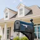 Architectural Mailboxes Edwards Weather-Resistant Steel Metal Post Mounted Mail Box for Outside, Black, Large Curbside Mailbox, USPS Approved for Residential Delivery