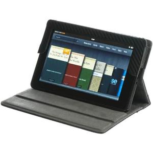 M-EDGE Hampton Jacket Foldable Folio Cover Case and Stand for Kindle Fire Tablet - Carbon Fiber Black