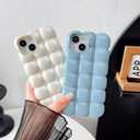 Caseative for iPhone 14 Pro Case,3D Cube Grid Candy Color Soft Phone Case (Yellow)