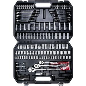 AMM Mechanics Tool Set, 1/4 in, 3/8 in and 1/2 in Drive socket set, 202 Piece