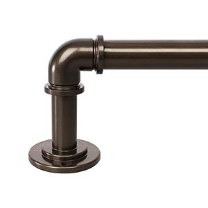 OLV Bronze Industrial Curtain Rods for Windows 72 to 144 Inch, 1 Inch Diameter Blackout Wrap Around Adjustable Heavy Duty Window Drapery Rods, Indoor and Outdoor, Pack Of 2