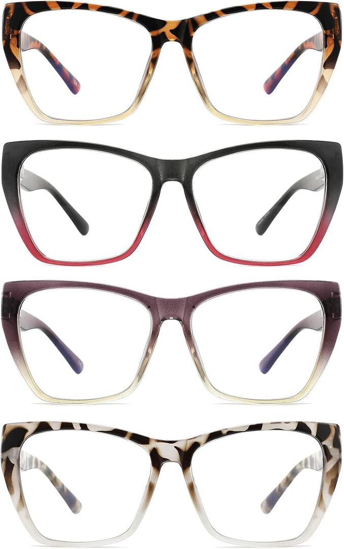 3 Pack Reading Glasses Blue Light Blocking for Men Women,Butterfly Frame Computer Readers with Spring Hinges,Anti Glare Eyestrain +2.0