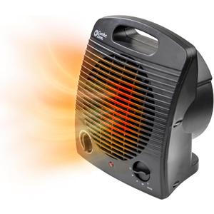 Comfort Zone Indoor Space Heater, Portable, Fan Forced, Electric, Adjustable Thermostat, Overheat Sensor, Safety Tip-Over Switch, & Stay Cool Housing, Ideal for Home, Bedroom, Office, 1,500W, CZ35EBK (Black)