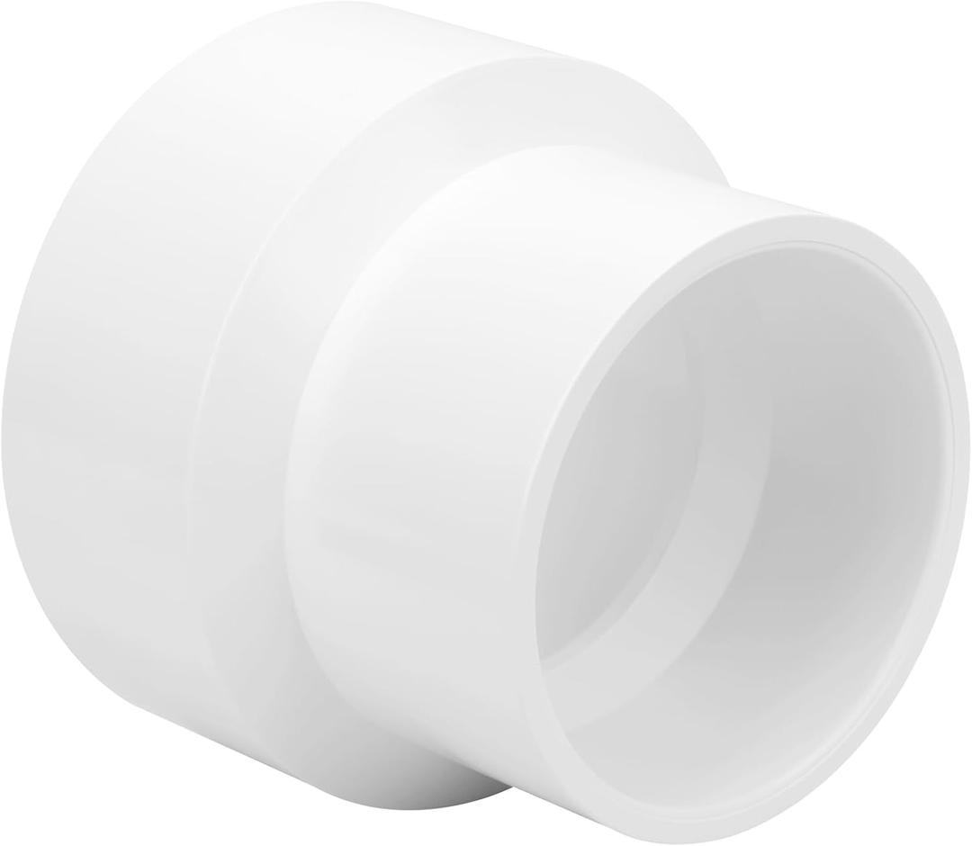 4.5" x 3.5" PVC DWV Reducer Coupling Adapter (Socket x Socket) Schedule 40 PVC DWV Slip Reducing Coupling Pipe Fittings, pvc Increaser/Reducer Coupling for Home Sewer Plumbing