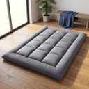 Japanese Floor Futon Mattress Queen Foldable Roll Up Sleep Pad for Guest