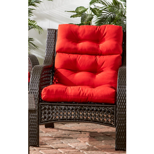 Home Fashions Outdoor 44 x 22-inch High Back Chair Cushion, 1 Ct, Red