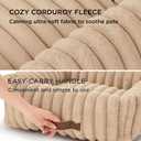 Bedsure ComfyFleece Washable Dog Bed for Medium Dogs - Cute Furry Puppy Beds, Rectangle Orthopedic Corduroy Fleece Pet Beds with Removable Zipper Cover, 30x24x8inches, Sandy Beige