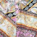 ZAFUL Women's Boho Skirt Asymmetrical Skirts Tied Floral Paisley Printed High Waist Ruched Skirts for Women (XL)
