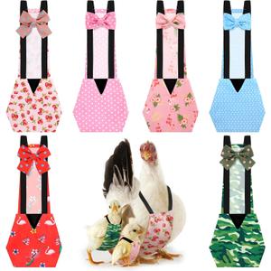 DoubleFill 6 Pcs Chicken Diapers for Indoor Chickens Reusable Washable Duck Diapers with Bowtie Adjustable Ducklings Pet Poultry Potty Training Clothes for Rooster Chicken Geese(Cute,M)