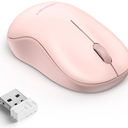 TECKNET Wireless Mouse for Laptop, 2.4G Silent Computer Mouse Quiet Click with 5 DPI Levels,Contoured Grip,Small Portable 30 Months Battery Cordless Mice for PC, Chromebook, Mac  Pink