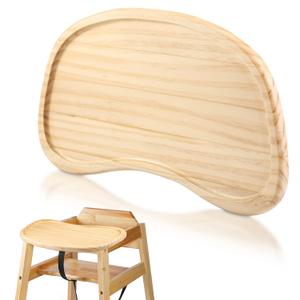Wonderjune Baby Wooden High Chair Tray, Antique Vintage Toddler Infant Seat Tray Replacement Universal Wooden High Chair Accessory for Kitchen Toddlers and Babies Home Finger Foods Placemat