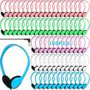 Tellegloww 150 Pcs Classroom Headphones Bulk Class Set Adjustable Wired School Wholesale Headphones Bulk Students on Ear Earphones with 3.5mm Jack for Children Gift, Teacher Supplies(Light Color)