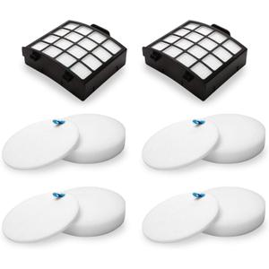 Colorfullife AZ2002 Vacuum Filter Replacement Kit for Shark Vertex DuoClean PowerFin Upright Vacuum AZ2000, AZ2000W, AZ2002, Replace XHFAZ2000, XFFKAZ2000, 2 Post-Motor Filters, 4 Foam Felt Filters