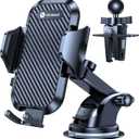 VICSEED True Military-Grade Car Phone Holder [Upgraded Strongest Suction & Patent Certs] Best Sturdy Cellphone Mount for Car Dashboard Windshield Vent Hands Free for iPhone 17 Pro Max 16 15 Android (Classic Black)