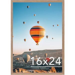 JCJMY 16x24 Picture Frame for Poster Photo Picture and 40x60 cm Canvas, Horizontal and Vertical Formats for Wall Hanging, 16 x 24 Wall Gallery Frame for 16 by 24 Photos Posters, Rustic Brown