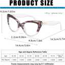Viseng Womens Oversized Stylish Elegant Cat-Eye Reading Glasses with Blue Light Protection (+1.0) (Ink Color)